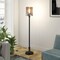 Homeroots 68" Black Torchiere Floor Lamp With Clear Transparent Glass Drum Shade 523369 - alternate 6