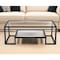 Homeroots 45" Clear And Black Glass And Steel Sled Coffee Table With Shelf 520964 - alternate 1