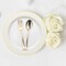 Smarty Had A Party Gold Disposable Plastic Mini Flatware Set - Dessert Spoons and Dessert Forks (600 Guests), 1200PK 790-GCS-CASE - alternate 1