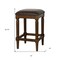 Homeroots 27" Brown And Dark Brown Solid Wood Backless Counter Height Bar Chair 534323 - alternate 6