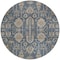 Homeroots 8' Navy Blue Beige And Taupe Round Oriental Washable Indoor Outdoor Area Rug 582100 - alternate 6