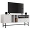 Leisuremod Rochester Rectangular TV Stand with Enclosed Storage and Powder Coated Iron Legs, White RTS60W - alternate 1