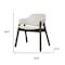 Homeroots Set of Two Cream and Walnut Fabric and Wood Partially Open Back Dining Arm Chairs, 2PK 716274 - alternate 3