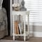 Baxton Studio Sally Nightstand with Bamboo Inspired Legs, White 266-14637-ZORO - alternate 5