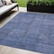 Homeroots 5' X 8' Denim Blue And Sky Blue Patchwork Washable Indoor Outdoor Area Rug 581582 - alternate 1