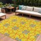Homeroots 8' X 10' Yellow And Teal Blue Geometric Washable Indoor Outdoor Area Rug 613455 - alternate 1