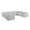 Homeroots Light Gray Italian Leather Power Reclining U Shaped Eight Piece Corner Sectional With Console 632573 - alternate 14