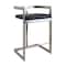 Homeroots 26" Black and Silver Faux Leather and Metal Low Back Counter Height Bar Chair 555099 - alternate 5