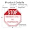 Signmission Stop Members Only No Trespassing, 6 Inch X 6 Inch, Plastic Sign OC-P-6-221 - alternate 5