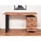 Homeroots 54" Natural and Black Live Edge Solid Wood Writing Desk With Three Drawers 522094 - alternate 9