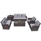 Homeroots Six Piece Outdoor Brown Metal Sofa Seating Group With Cushions 372323 - alternate 1
