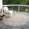 Homeroots 8' Beige And Brown Round Abstract Washable Indoor Outdoor Area Rug 596988 - alternate 8