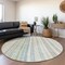 Homeroots 8' Ivory Blue And Green Round Striped Washable Indoor Outdoor Area Rug 614991 - alternate 5