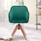Homeroots Tufted Green and Natural Upholstered Velvet Dining Arm Chair 521186 - alternate 5