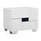 Homeroots 18" White Solid and Manufactured Wood And Mirrored Glass Two Drawer Nightstand 329639 - alternate 1