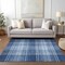 Homeroots 5' X 8' Navy Blue Black And Ivory Plaid Washable Indoor Outdoor Area Rug 596346 - alternate 8