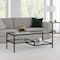Homeroots 45" Black Glass And Steel Coffee Table With Two Shelves 523331 - alternate 8