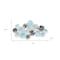 Homeroots 24" X 44" Aqua Charcoal And Silver Abstract Metal Round Discs Hanging Dimensional Sculpture 634062 - alternate 6