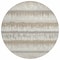 Homeroots 8' Ivory Gray And Beige Round Striped Washable Indoor Outdoor Area Rug 598360 - alternate 7