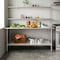 Flash Furniture Reader Work Table, 18 Gauge Stainless Steel Top Shelf and Double Overshelves and Undershelf NH-WT-3072-OSH-GG - alternate 9
