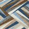 Homeroots 8' Navy Blue Brown And Beige Round Geometric Washable Indoor Outdoor Area Rug 598282 - alternate 7