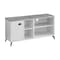 Homeroots 47in Gray And White Wood Enclosed and Open Storage TV Stand 490367 - alternate 1