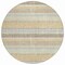 Homeroots 8' Ivory And Beige Round Striped Washable Indoor Outdoor Area Rug 632223 - alternate 4