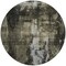 Homeroots 8' Charcoal And Black Round Abstract Washable Indoor Outdoor Area Rug 603163 - alternate 9
