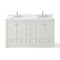 Homeroots 60" White Wood Double Bathroom Vanity With White And Gray Quartz Countertop 714296 - alternate 1
