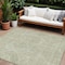 Homeroots 8' X 10' Artichoke Green And Ivory Abstract Washable Indoor Outdoor Area Rug 594896 - alternate 1