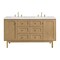 James Martin Vanities Laurent 60 in. Double Vanity, Light Natural Oak, w/ 3 CM White Zeus Quartz Top 545-V60D-LNO-3WZ - alternate 1