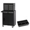 Homeroots Set of Two Black Multi-Tier Steel Rolling Cabinet With Lid, 2PK 714584 - alternate 4
