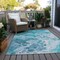 Homeroots 9' X 12' Teal Blue And Ivory Abstract Washable Indoor Outdoor Area Rug 618326 - alternate 8