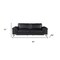 Homeroots 90" Black Italian Leather Solid Wood Sofa 720447 - alternate 7
