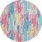 Homeroots 8' White Pink And Teal Blue Round Striped Washable Indoor Outdoor Area Rug 617706 - alternate 5