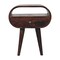 Homeroots 21" Brown Solid Wood Round One Drawer Nightstand 651851 - alternate 1