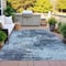 Homeroots 3' X 5' Teal Blue And Navy Blue Abstract Washable Indoor Outdoor Area Rug 630657 - alternate 5