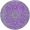 Homeroots 8' Purple And Gray Round Medallion Washable Indoor Outdoor Area Rug 616294 - alternate 5