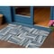 Homeroots 3' X 5' Denim Blue Gray And Ivory Geometric Washable Indoor Outdoor Area Rug 598250 - alternate 1