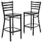 Flash Furniture Black Ladder Stool-Wal Seat, PK2 2-XU-DG697BLAD-BAR-WALW-GG - alternate 1