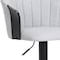 Homeroots Light Gray and Black Fabric with Metal Swivel Adjustable Height Bar Chair 534429 - alternate 9