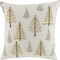 Homeroots 18" Natural Silver And Gold Cotton Christmas Trees Throw Pillow With Beads And Embroidery 719257 - alternate 3