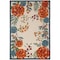 Homeroots 5' X 8' Ivory Blue Orange And Green Floral Indoor Outdoor Area Rug 545020 - alternate 1