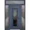 Vdomdoors Steel Door Ballucio 6044 Gray Graphite 2 Side and Top Exterior Window Stainless Inserts Single Mode BALLUCIO6044EXD-GRE-W12+36+12xH80+16-LH-I - alternate 1