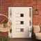Vdomdoors Front Exterior Prehung Metal-Plastic Door, Manux 8933 White Silk, 2 Side Sidelite Transoms, Office MANUX8933EXD-WS-W12+36+12xH80-LH - alternate 3