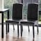 Homeroots Set of Two Black Upholstered Faux Leather Dining Parsons Chairs 546388 - alternate 1
