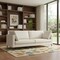 Homeroots 90" Cream Fabric Sofa With Black Legs 641003 - alternate 6