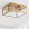 Jonathan Y Grayson 12 in. 2-Light Bohemian Farmhouse Iron/Glass LED Flush Mount, Brass Gold/Clear JYL9501C - alternate 7