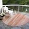 Homeroots 8' Orange And Salmon Round Botanical Leaves Washable Indoor Outdoor Area Rug 581974 - alternate 6