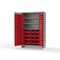 Strong Hold 14 GA Bin Cabinet with 3 Shelves - 48 In W. x 75 In. H x 24 In. D - 156 Red Bins 46-BBS-243-156R-L - alternate 3